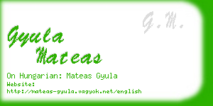 gyula mateas business card